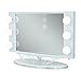Silver Vanity Girl Starlet Lighted Vanity Mirror with Optic Glass and 6 Cosmetic Light Bulbs Around Frame