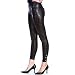 Textured Black Liquid Style Leggings Side Buttons