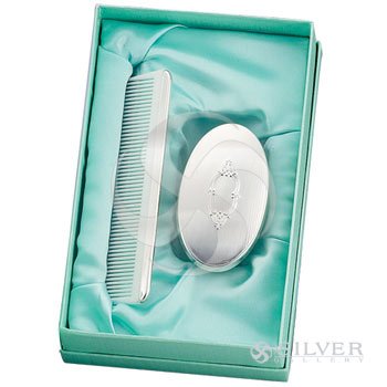 Empire Silver Sterling Boys Comb & Brush Set Oval