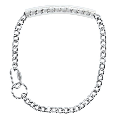 Weaver Leather Chain Goat Collar with Rubber Grip, Chrome Plated, 24-Inch
