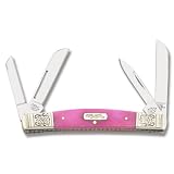 Colt Knives 381 Sheepsfoot Lady Colt Canoe Pocket Knife with Pink Bone Handles