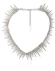 Giuseppe Zanotti Silver Swarovski Crystal Encrusted Flame Necklace