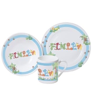 Personalised Boys Animal 3-Piece Breakfast Set