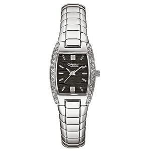 Caravelle by Bulova Ladies 43R003 Diamond Accented Black Dial Watch
