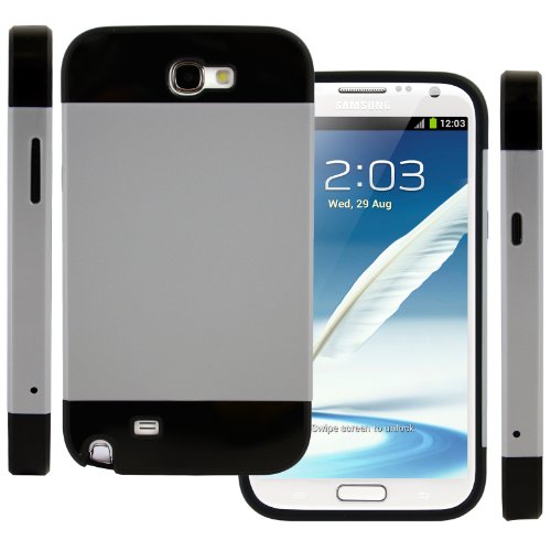 Galaxy Note 2 Case (Silver / Black), CellJoyÂ® [Vivid Hybrid] **Dual Layer** TPU Case Phone Cover Skin **Card Storage** For Samsung Galaxy Note II N7100 N7105