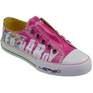 Ed Hardy Kids Lowrise Pink Patent Laceless Sneakers