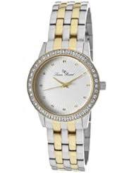 Lucien Piccard Womens 11696-SG-22S Monte Velan White Textured Dial Two Tone Stainless Steel Watch