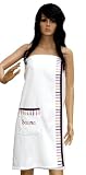 Produkt-Bild: Wellness Saunatuch Uni Sarong-Saunakilt f&uuml;r die Dame, Farbe: rein - wei&szlig; mit Stickerei, Material: 380g/m&sup2;, 100 % Baumwolle