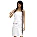 Wellness Saunatuch Uni Sarong-Saunakilt f�r die Dame, Farbe: rein - wei� mit Stickerei in lila, Material: 330g/m�