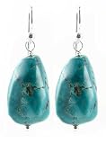 Barse Genuine Turquoise Nugget Earrings