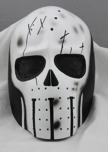 Crazystone's Full Face Glass Fiber Reinforced Plastics(FRP) Protective Skull Mask for Airsoft Party Costume M00617