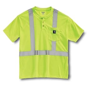 Buy Carhartt Mens High-Visibility Class 2 Short Sleeve Work-Dry Henley