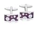 Designer Enamel Purple/Silver Spot Cufflinks 9256