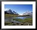 Athabasca Glacier and Sunwapta Lake, Rocky Mountains, Jasper National Park, Alberta F...