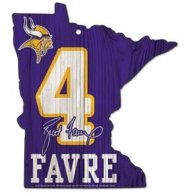 Minnesota Vikings Brett Favre Wood Sign