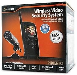 PHOENIX1 Wireless Video Security System Portable LCD Monitor & Indoor/Outdoor Night Vision Surveillance Camera with Clear Signal Technology