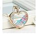 bestwishes2u Multicolor Star Shaped Crystal in Heart Glass Locket Pendant Necklace with 60cm Bead Chain