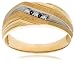 10k Two-Tone Gold, 3-Stone Diamond Men's Ring (.06 cttw, G-I Color, I2 Clarity), Size 10.5