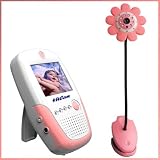 4UCAM Handheld 2.5 Color Video Baby Monitor and 2.4GHz Wireless Camera - Daisy pink (Day and Night) (Video and Audio) Infant Nursery Monitor
