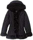 Big Chill Girls 7-16 Sof Poly Quilted With Fur Trim,Black,M(10/12)