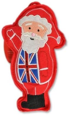 British "Union Jack Santa Padded Felt Embroidered Christmas Hanging Ornament' NEW