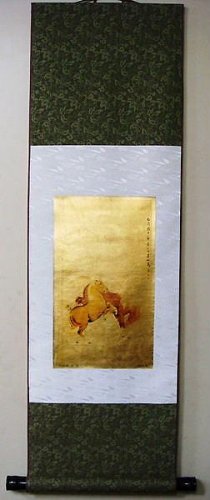金箔画「双駿図」