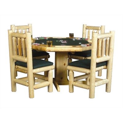 Log Poker Table with Clear Lacquer