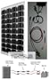 Tektrum 50 watt Solar Panel/Blocking Diode Cable/2m long Cable and Clamps Battery Charger Kit for RV, Home, Boat, Pool