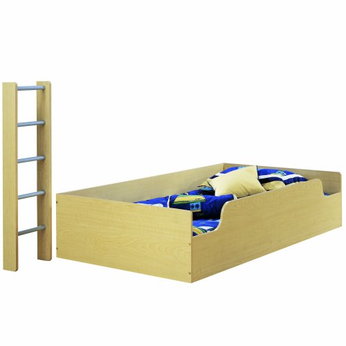 South Shore Furniture, Popular Collection, Loft Top Bunk & Ladder, Natural Maple