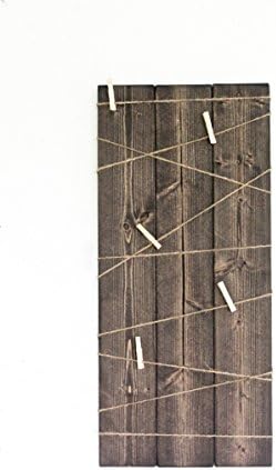 Memo and Message Board Photo Display Rustic Card Holder Twine with Clothespins