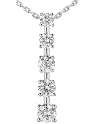 2.00 CTW Diamond Journey Pendant in 10K White Gold