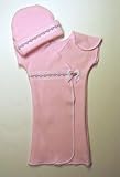 Delicate Pink Gown Set with Pink Flowered White Lace (Four preemie & newborn sizes)