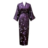 Kimono Robe - Brocade Mini Cherry Blossom & Bamboo (Long)