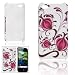 Gino Purple Fuchsia Plant White Rubberized Plastic Back Cover for iPhone 4 4G