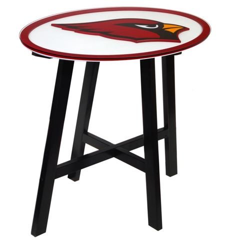 Arizona Cardinals Wooden Pub Table With Glass Top