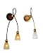 Rose Tulipe wall sconce - white, silver leaf, double, 220 - 240V (for use in Australia, Europe, Hong Kong etc.)