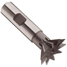 Niagara Cutter DT456 Single Angle Shank Type Dovetail Cutter, High Speed Steel, Uncoated (Bright), Weldon Shank, 45 Degree Angle, 1-3/8" Cutter Diameter, 10 Tooth, 3/8" Face Width, 2-7/8" Overall Length