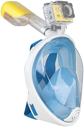 Full Face Snorkeling Diving Mask YOCI 180 Degree Easybreath Seaview Scuba with Camera Mount compatible with GoPro Xiaomi Xiaoyi Yi Underwater Photography for Adult, Youth, and Kids