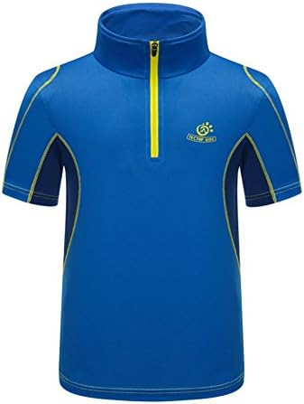 Roseate Kids Athletic Quick Dry T-Shirt Outdoor Short Sleeve Sportwear Blue 8