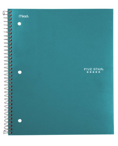 Five Star Wirebound Notebook, 1-Subject, 100-Count, College Rule, Teal (72051)