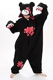Black Anime Pokemon Violet bear Cosplay Costume Polar Fleece Pajamas Party Sheepwear Onesie (Size S)