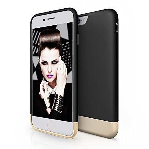 iPhone 6 Plus Case, Maxboost [Vibrance Series] For Apple iPhone 6 Plus Case (5.5) (2014) Protective Hard Cover- Black/Champagne Gold