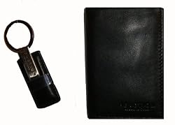 Men's Kenneth Cole Reaction Wallet Trifold Available in Black or Brown w/ Key Fob Leather