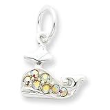 Sterling Silver Swarovski Crystal Whale Charm