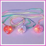 12 LED Flashing Heart Diva Necklaces