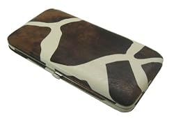 BROWN GIRAFFE HARD CASE FLAT WALLET CLUTCH BY DESIGNSK