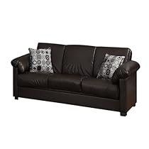 Big Sale Handy Living CAC6-S8-DAB88 Renu Convert-a-Couch, Coffee Brown