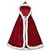 Christmas Halloween Costumes Cloak Mrs. Claus Santa Xmas Velvet Hooded Cape Robe