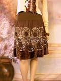 $1950 New BLUMARINE COUTURE Brown Gold Beaded Velvet Trim Skirt 48 / 14