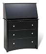 Prepac Sonoma Drop-Front Wood Secretary Desk in Black Prepac Sonoma Drop-Front Wood Secretary Desk in Black